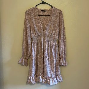 Shein long sleeve ruffled dress